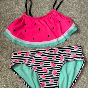 Beautiful watermelon bikini set girl size 16 perfect condition.
